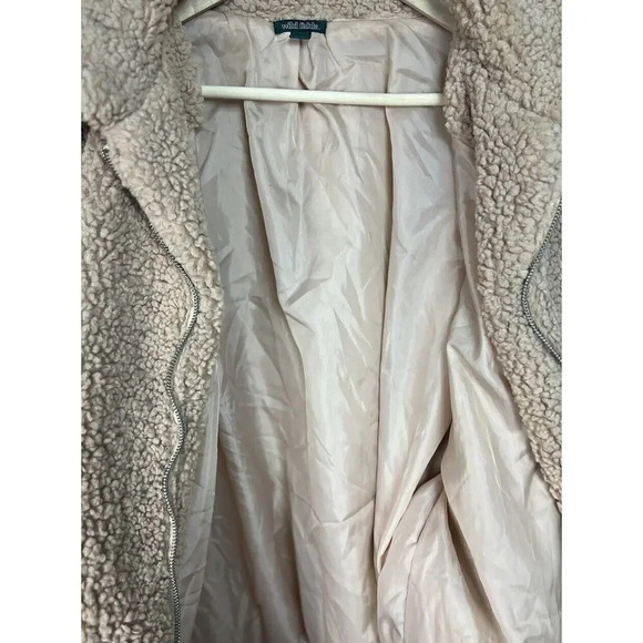 Wild Fable Oversized Sherpa Faux Fur Zip-Up Teddy Coat Size M/L Tan Women’s - Picture 6 of 6